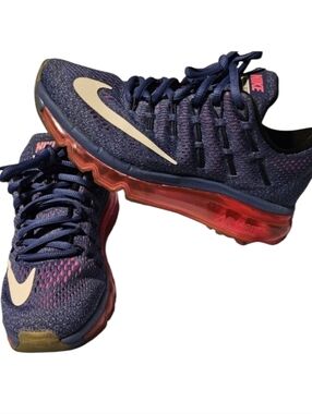 ​Nike Air Max 2016 Blue/Pink Running Shoes Sneakers Women's Size 5 / GS 5Y​ EUC